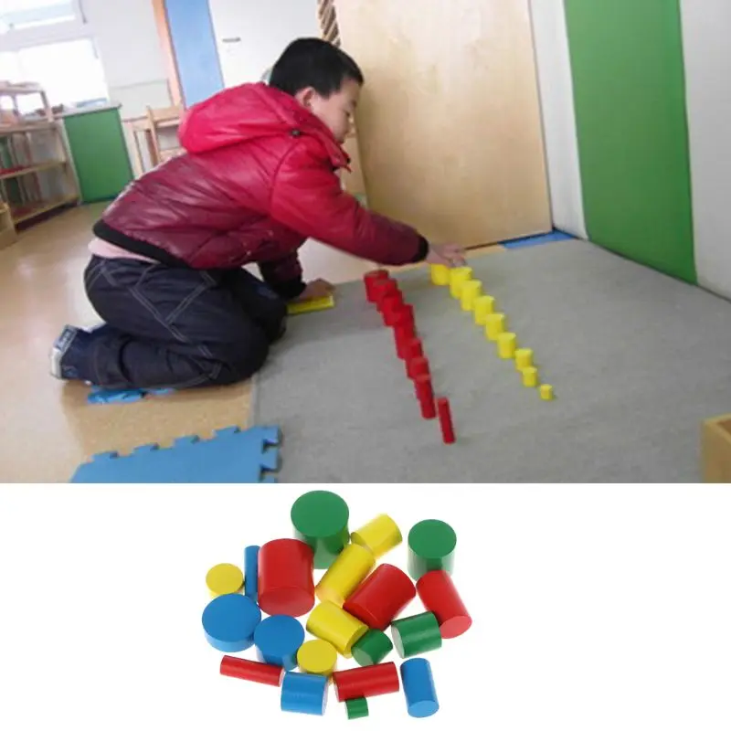 

Montessori Wooden Cylinders Educational Toys Kids Children Early Teaching Gift