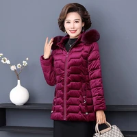 middle aged women winter cotton jacket 2020 mother thick warm gold velvet coat large size hooded female parkas outerwea