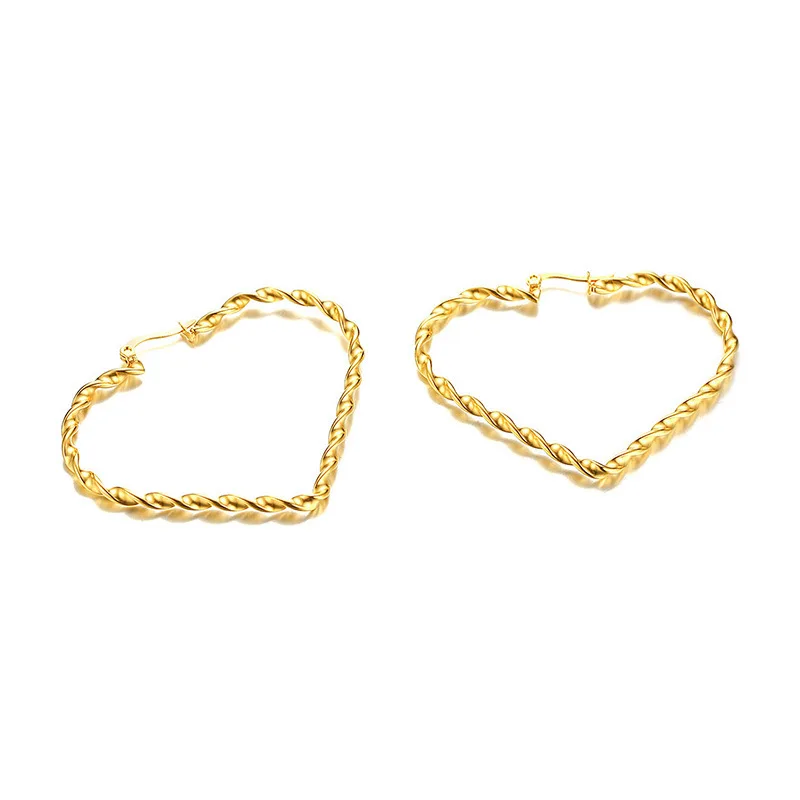 Нержавеющая сталь любовь сердце серьги для женщин подарок золотистого цвета