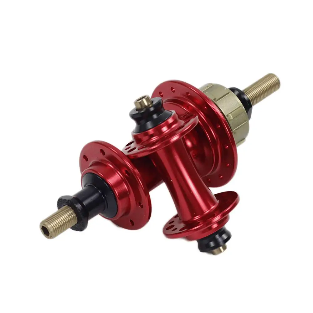 a pair red SILVEROCK алюминиевый концентратор внешний 3 скорости 14H 21H несущие ступицы для BROMPTON 3Sixty складной велосипед передний задний запчасти для велосипеда - Цвет: a pair red