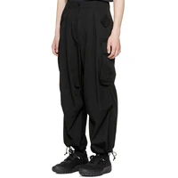 spring and autumn hot style mens drawstring trousers fashion casual loose sport version of black straight trousers