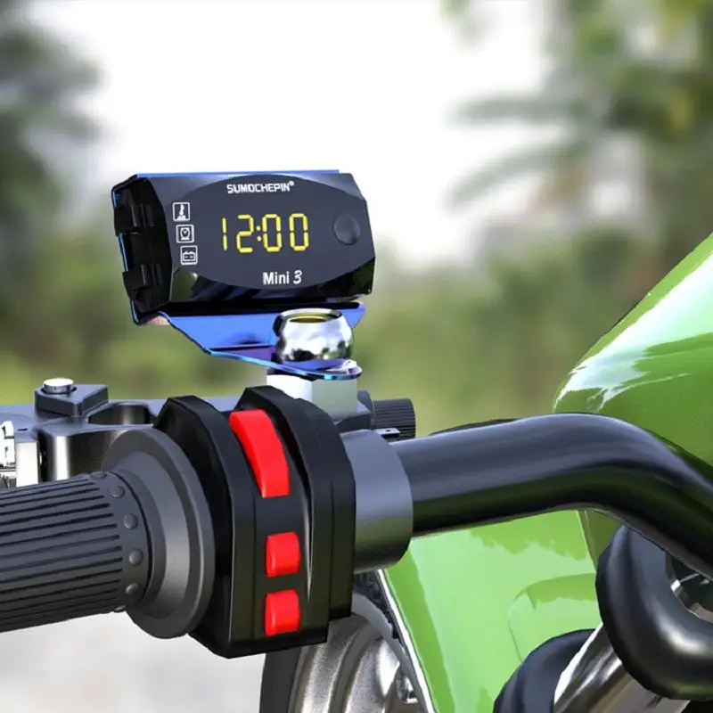 12 В 3 в 1 Цифровой светодиодный дисплей измерители вольтметр часы термометр