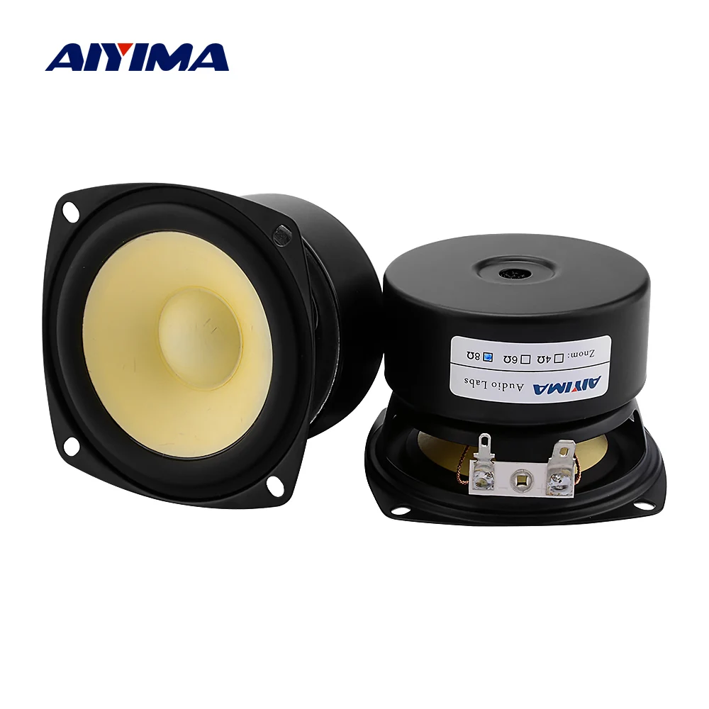 

AIYIMA 2Pcs 3 Inch Sound Music Full Range Speaker Driver 4 8 Ohm 15W Loudspeaker Units DIY Home Amplifier Speaker Sound System