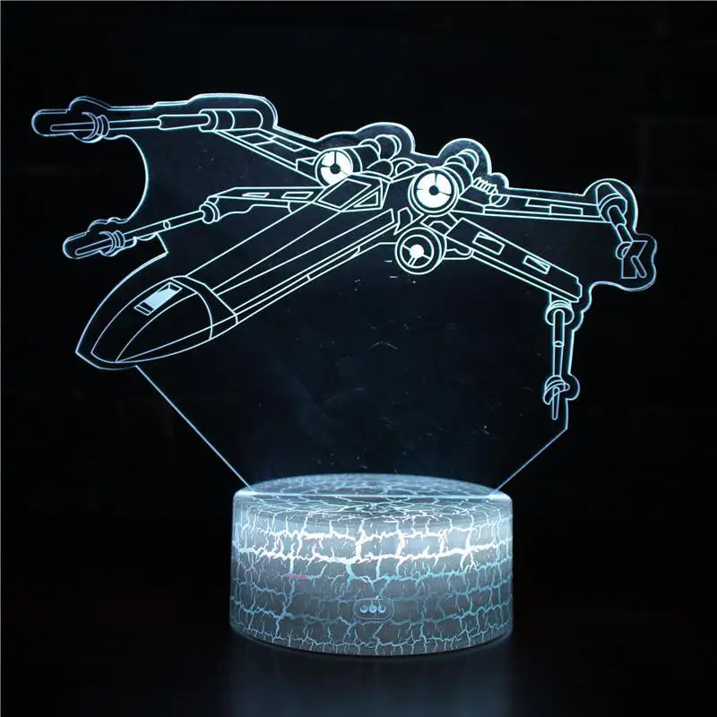 Kinglight Star Wars Мастер Йода Дарт Вейдер R2D2 смерти BB8 Trek Millennium X Fighter 7 цветов Изменение 3D
