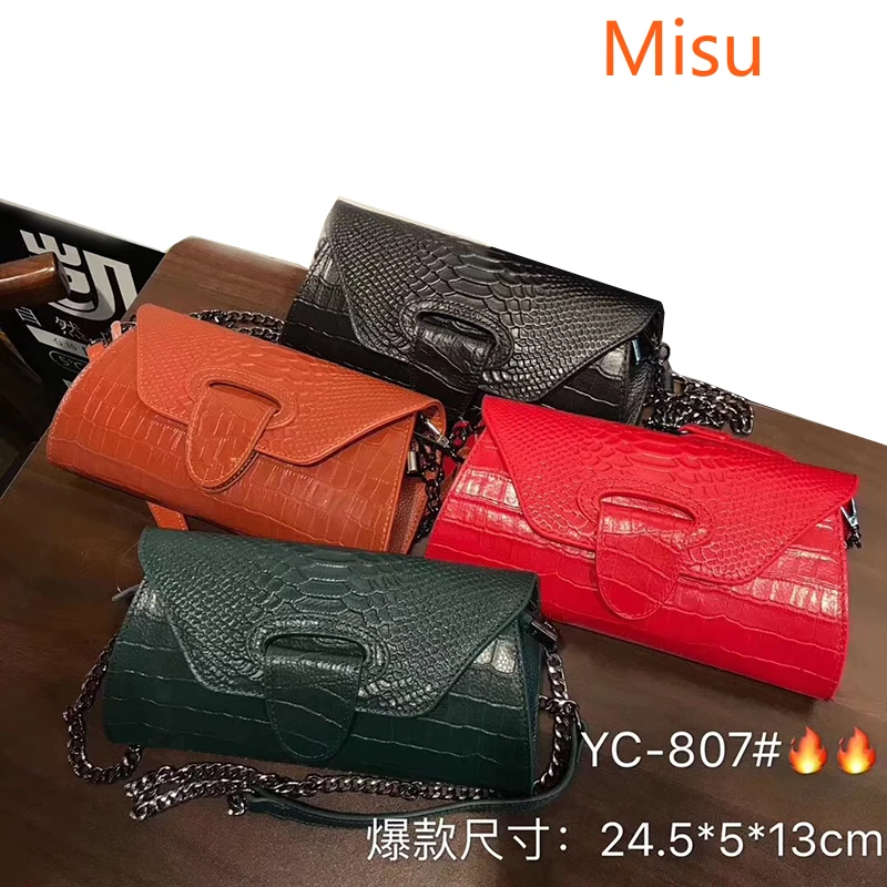 

Crocodile pattern clutch bag Genuine Leather handbag female 2021 fashion shoulder bag ladies shoulder bag ladies banquet bag