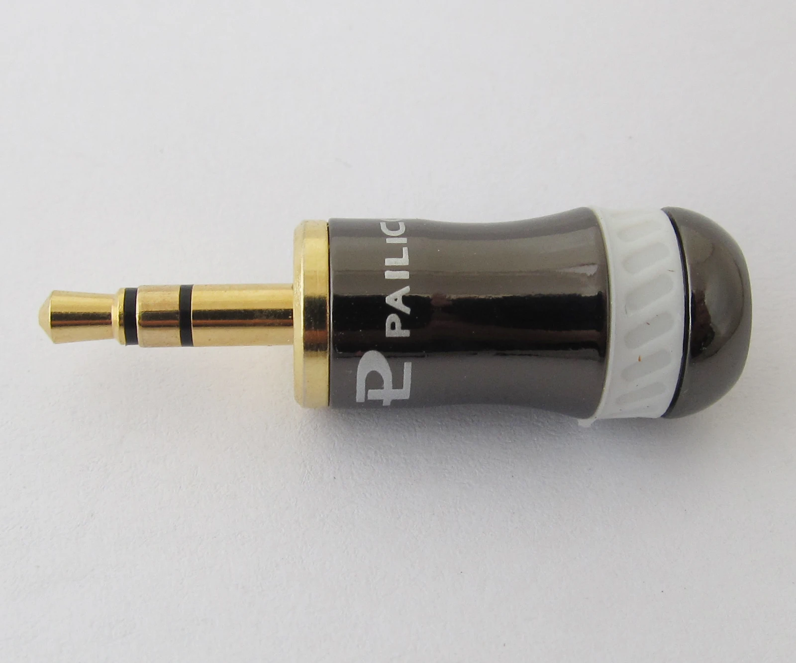 

1pc Pailiccs Gold 3.5mm 1/8" Stereo Male Plug Metal White Ring Audio Connector