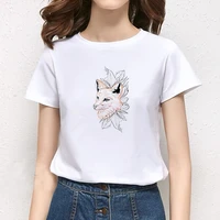 women graphic retro fox fashion short sleeve female clothes tops tees tshirt spring summer cartoon print t shirt