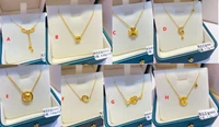 hx 24k pure gold necklace real au 999 solid gold chain brightly simple upscale trendy classic fine jewelry hot sell new 2020
