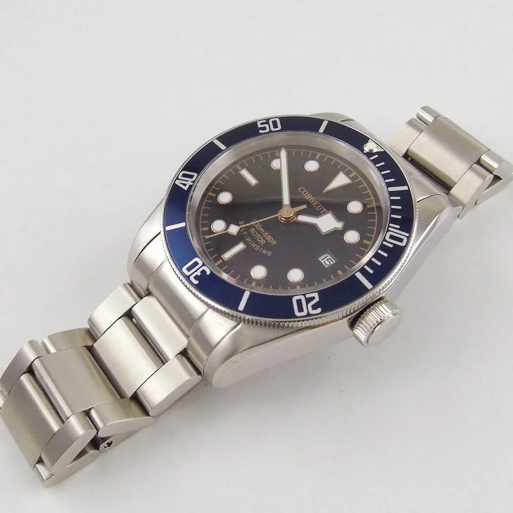 Автоматический мужской браслет с черным циферблатом 41 мм Miyota 8215 | Наручные часы