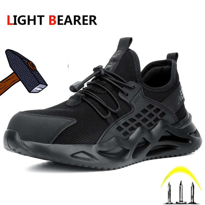 

Safety shoes are lightweight breathable men's anti-smash, anti-piercing, sporty, comfortable soft and indestructible work boots
