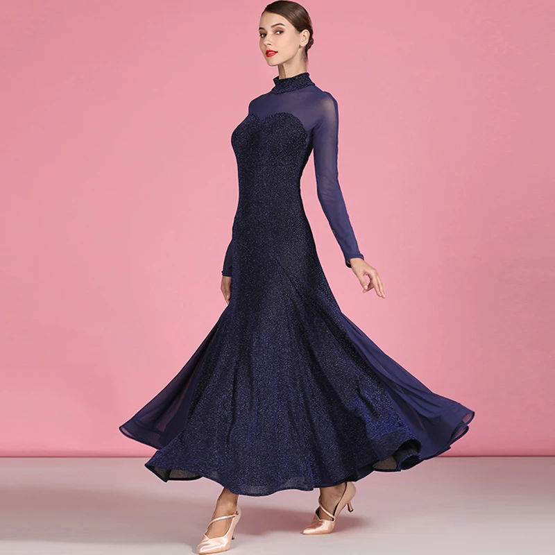 

Ballroom Dance Dress Women Long Sleeve Standard Dancing Clothes Spanish Flamenco Clothing Lady Modern Performance Wear DN4442