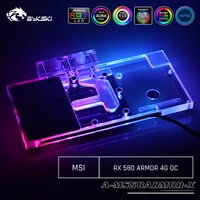 bykski a ms58armor x gpu water cooling block for msi rx 580 armor computer component heat dissipation system