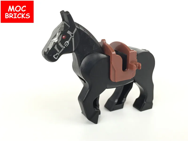 Одиночная продажа кубики MOC Animal Black Knight Horse the Hobbits строительные блоки фигура дети