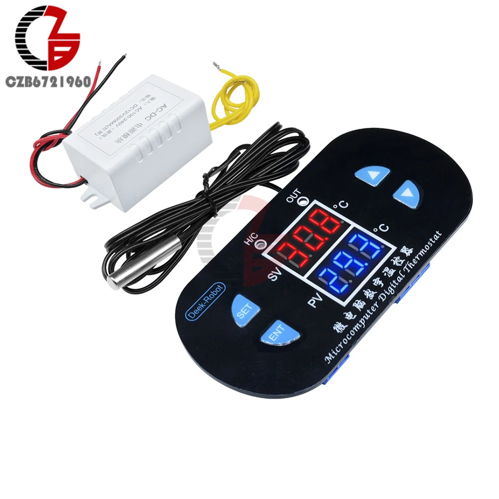 W1308 AC 100 240V 10A цифровой регулятор температуры термостат комнатный холодильник