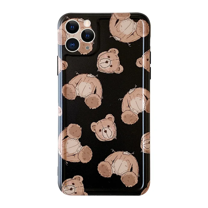 

Best New English bear head phone case is suitable for iPhone11 12Pro Max mini X XR XSMax 8 7PluS anti-fall protective back cover