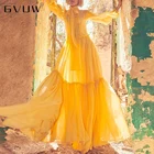 Женское платье в пол GVUW, элегантное осеннее свободное вечернее платье с длинным рукавом, модель 2021 13Q339