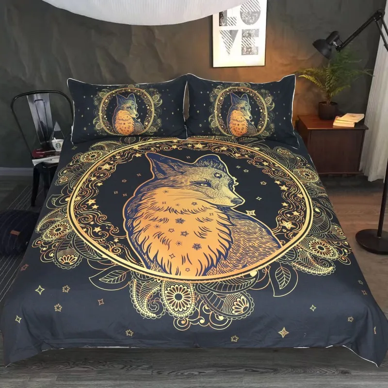 Comprare Wolf Demon Set Biancheria Da Letto Dreamcatcher Copripiumino Set Copriletto 3 Pezzi Set Copripiumino Queen King Per Bambini Adulti Come Regalo