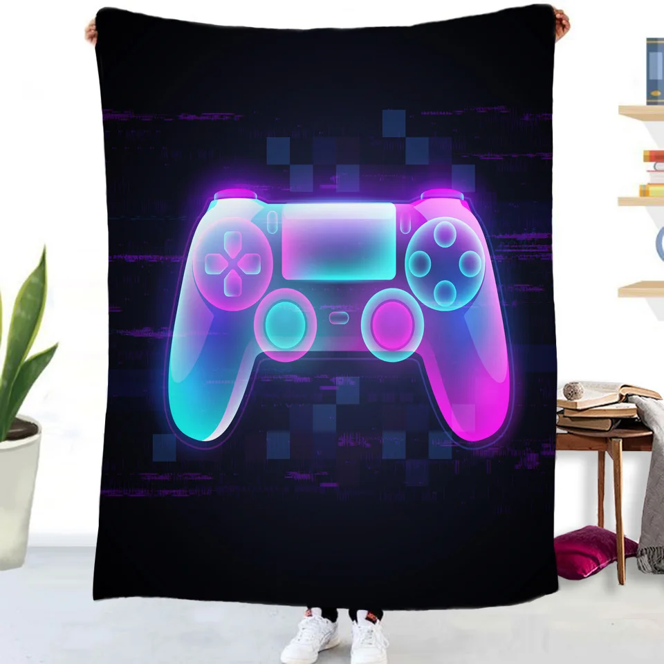 

Gamer Gamepad Flannel Blanket Bedspread Blankets and Throw Soft Warm Sofa Cover for Couch Sofa Bed Chair Accept Custom