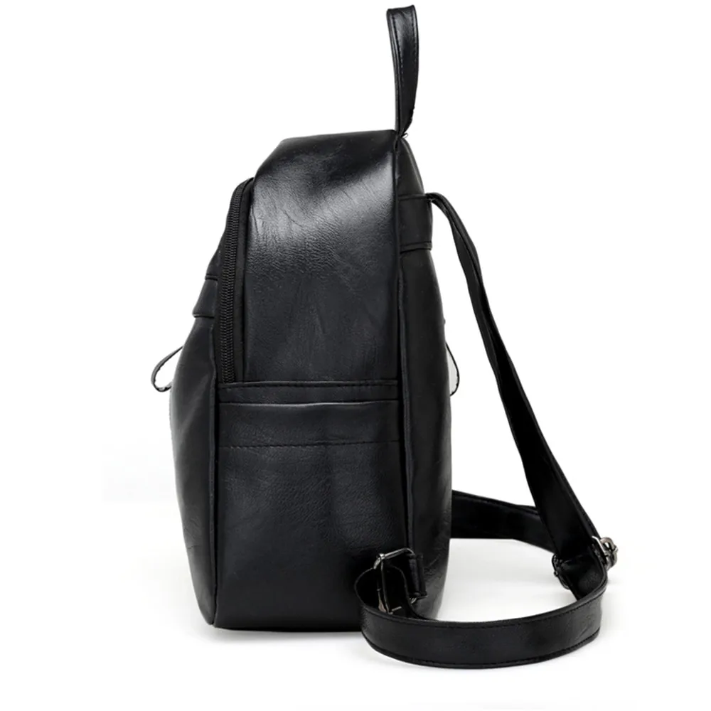 Женские рюкзаки из мягкой кожи черный простой водонепроницаемый рюкзак Женский