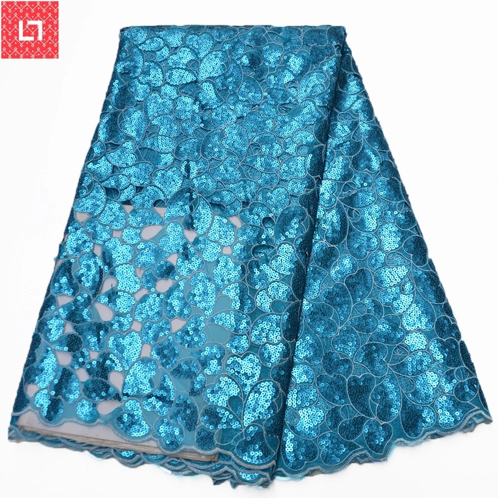 2019 Upscale High Quality African Sequins Lace Fabric French Net Embroidery Tulle For Nigerian Wedding Party Dress | Дом и сад