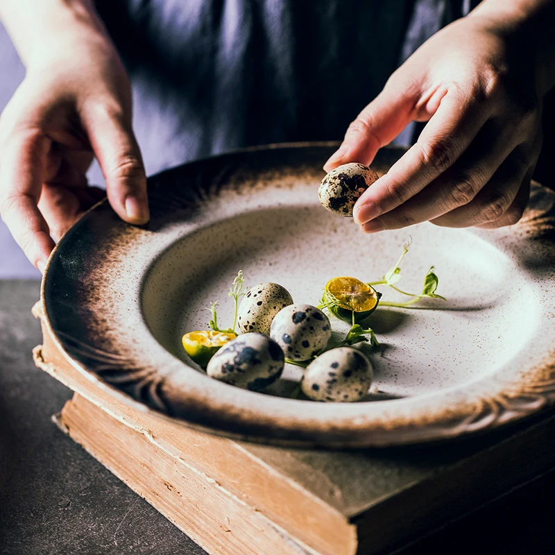 Суповая тарелка глубокая блюдо широкий край керамическая большой размер круглая