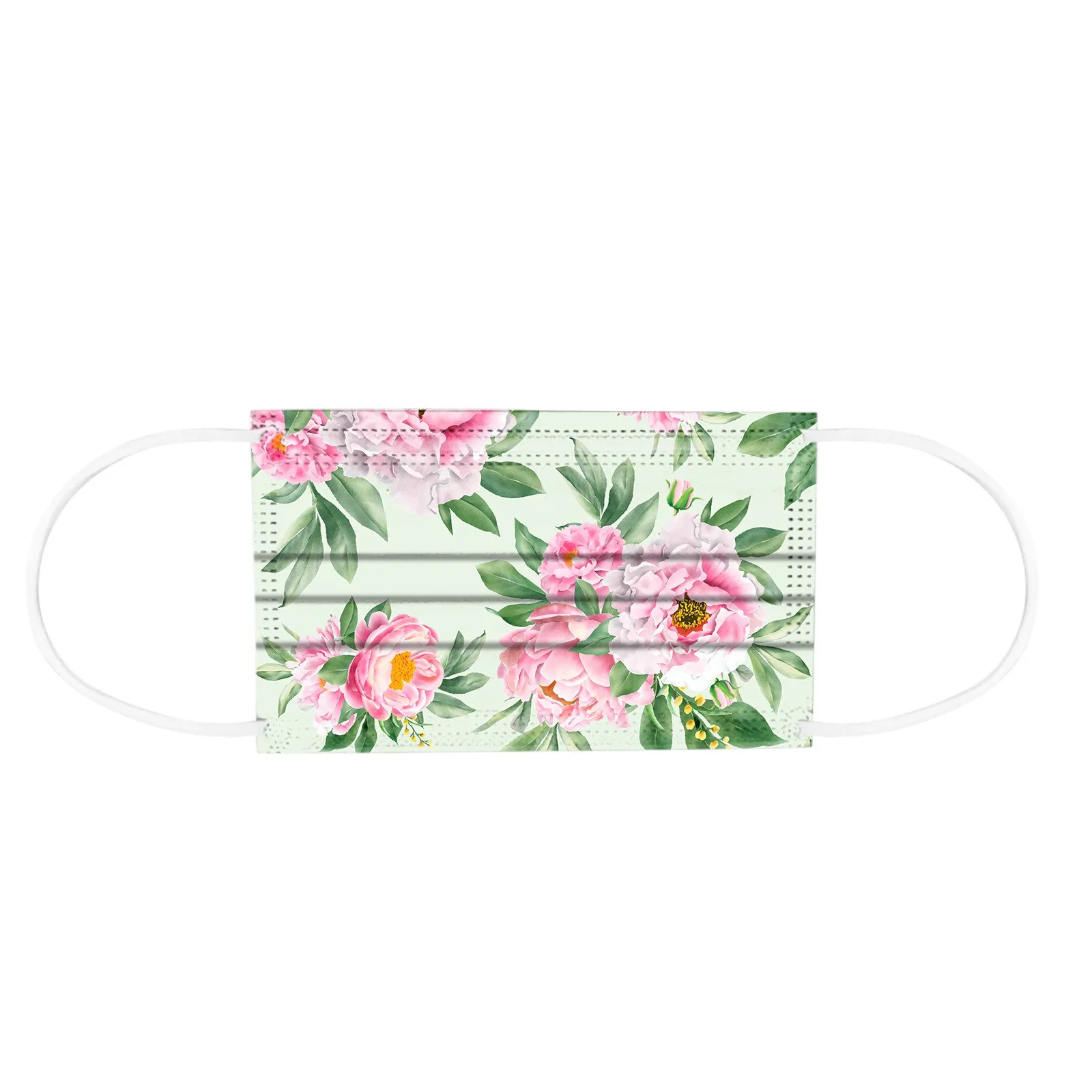 10/50 шт. одноразовые маски для лица с цветочным узором |