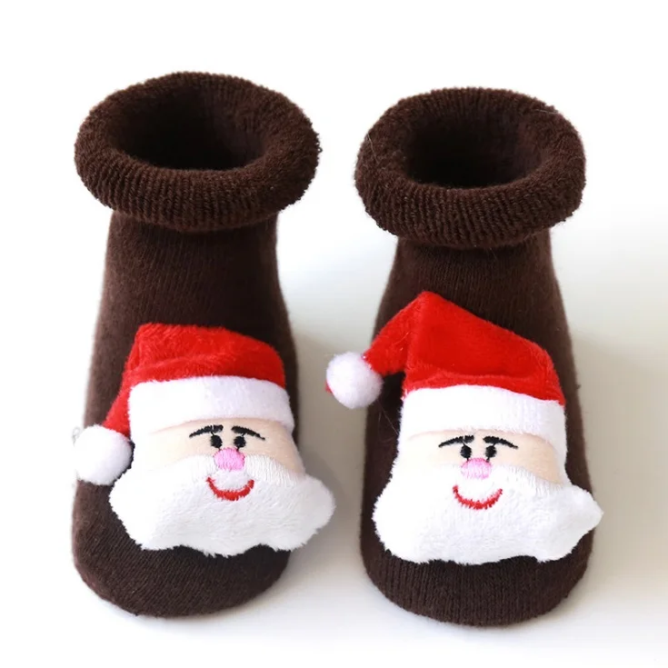 

Autumn/Winter Christmas Children's Cotton Floor Socks Dispensing Non-slip Thickening Warm Floor Socks Baby 0-1-3years Old