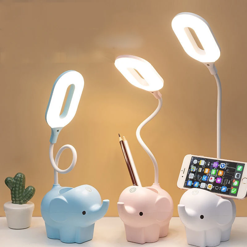 

Freewing LED Desk Lamp Rechargeable Bedroom Table Light 9 Modes USB Adjust 3 Colors Touch Switch Elephant Cup