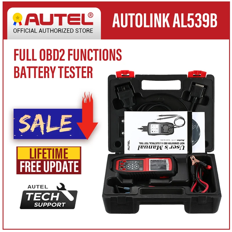 Autel AutoLink AL539B OBDII OBD2 OBD 2 читальный инструмент кодов неисправности и электрические