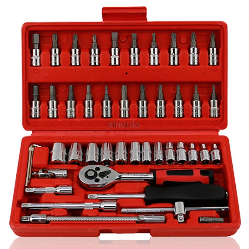 

Car Repair Tool Kits Combination Tool Wrench Tweezers Sets Batch Head Ratchet Pawl Socket Spanner Screwdriver 46 pcs