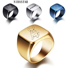 Новые модные квадратные широкие кольца-вывески, модное мужское кольцо на палец, титановая сталь, ювелирные изделия