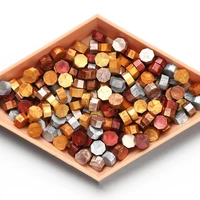 small bag of 100 octagonal wax particles 35g lacquer seal wax particles color mixed color sealing wax