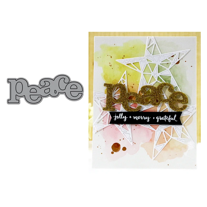 Новый металлический трафарет с надписью Big Word Peace для скрапбукинга