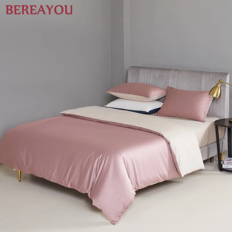 Постельное белье в скандинавском стиле хлопковое атласное Роскошное однотонное