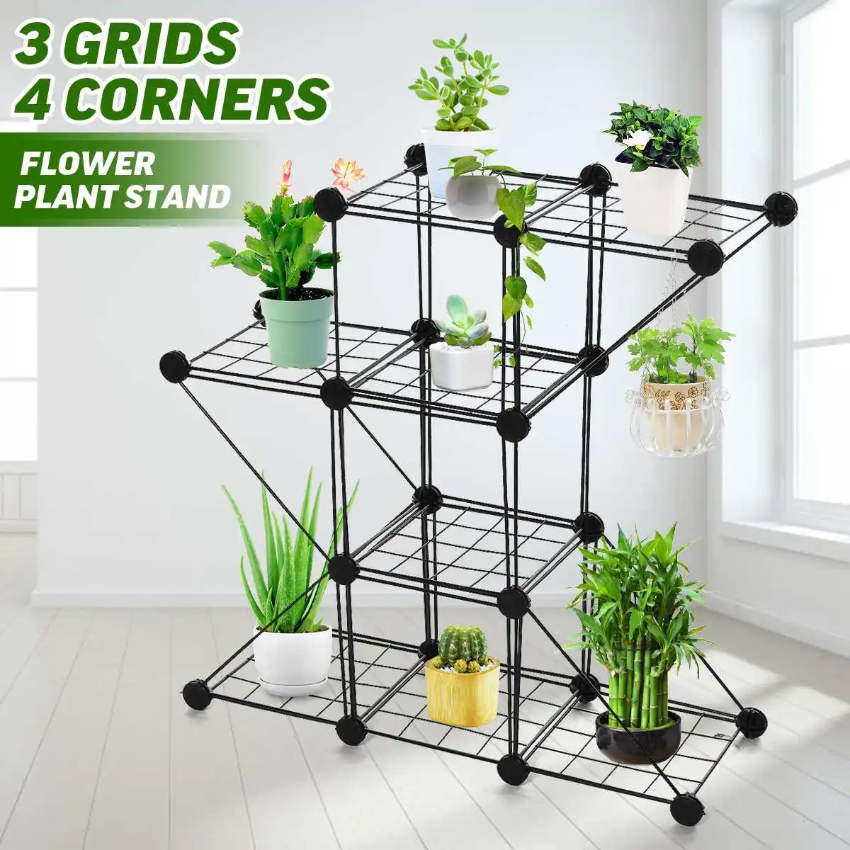 

3/4/5 Layers Iron Flower Rack Plant Stand Flower Stand Shelves Bonsai Display Shelf Yard Garden Patio Balcony Pot Plant Stand