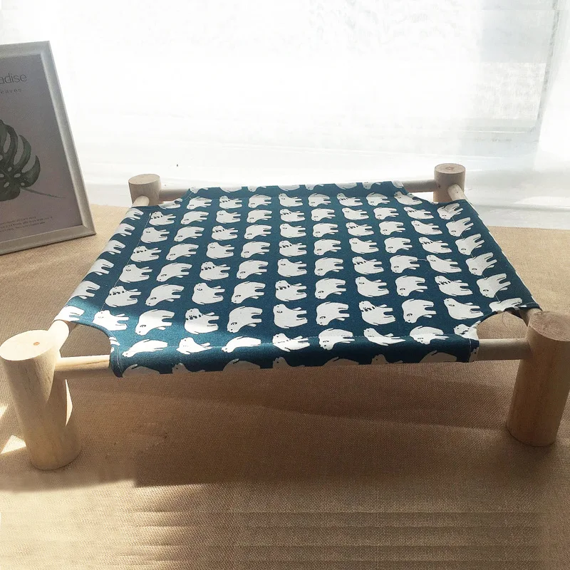 Прочный Холст Кошка Кровать Дом повышенной гамаки для кошек кровать Вуд холст