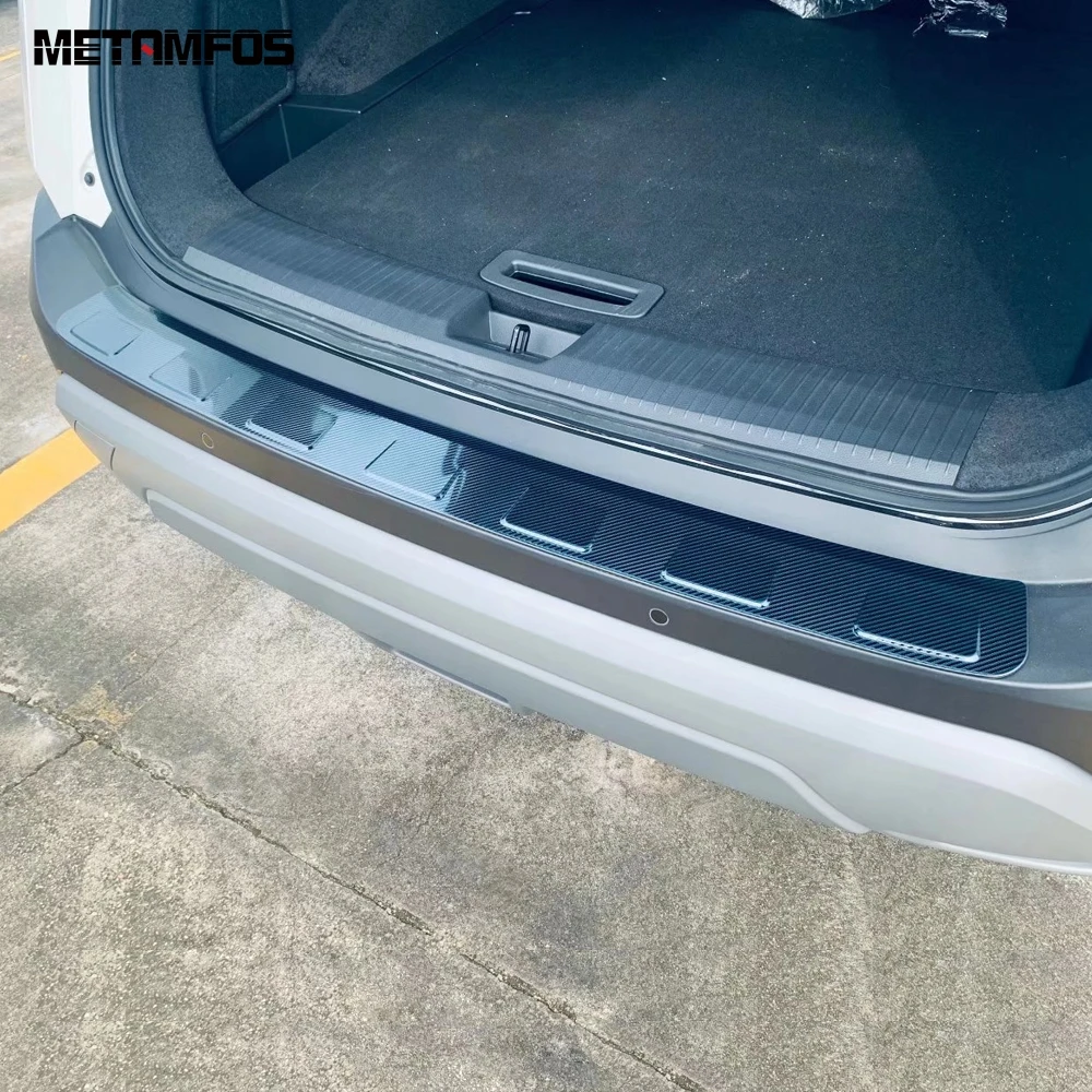 

For Nissan Rogue X-trail 2021 2022 Exterior Rear Bumper Foot Plate Door Sill Scuff Guard Plate Protector Accessories Car Styling
