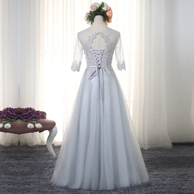 Недорогие Длинные Платья для подружек невесты с кружевной аппликацией