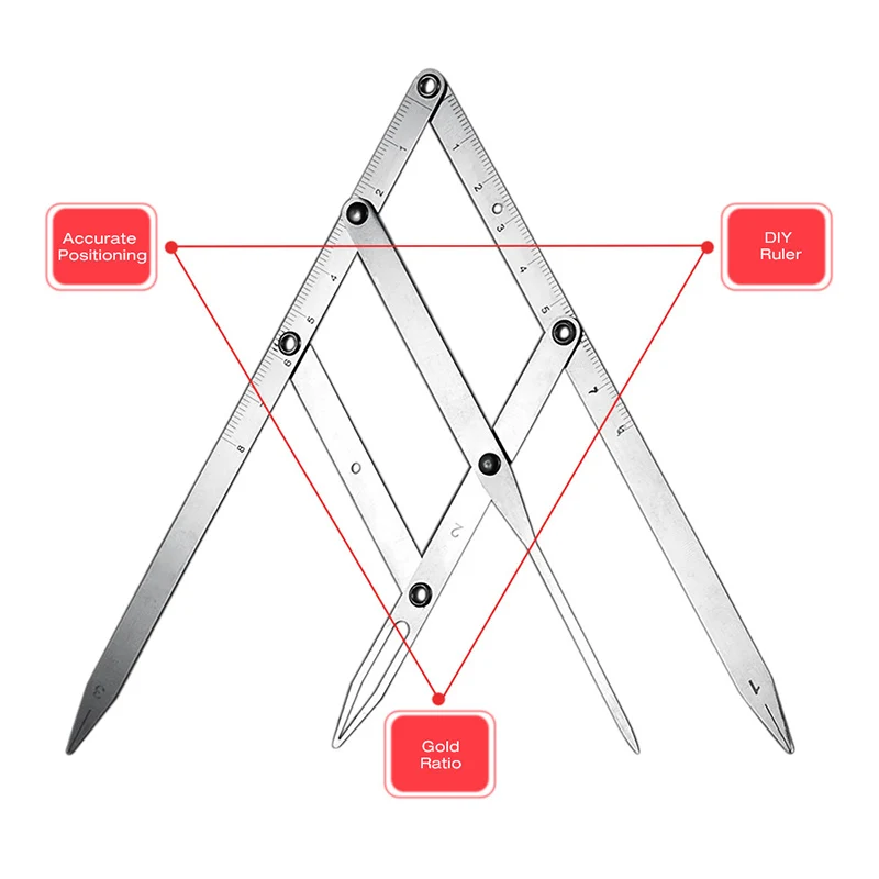 

Новое украшение для бровей, Золотое соотношение, Перманентный уход, трафарет, формирователь, симметричный инструмент из нержавеющей стали, ...