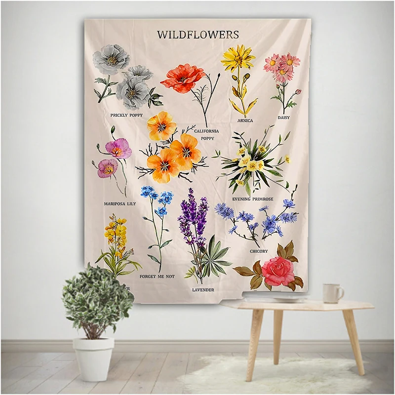 Красивый настенный гобелен с цветочным рисунком мандалой покрывало для дивана в