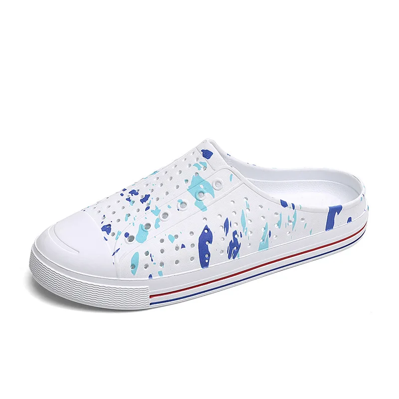 Summer Foreign Trade Couples ban tuo xie Closed-toe Hollow out Large Size Beach Lightweight Breathable Soft Bottom Sandals | Обувь