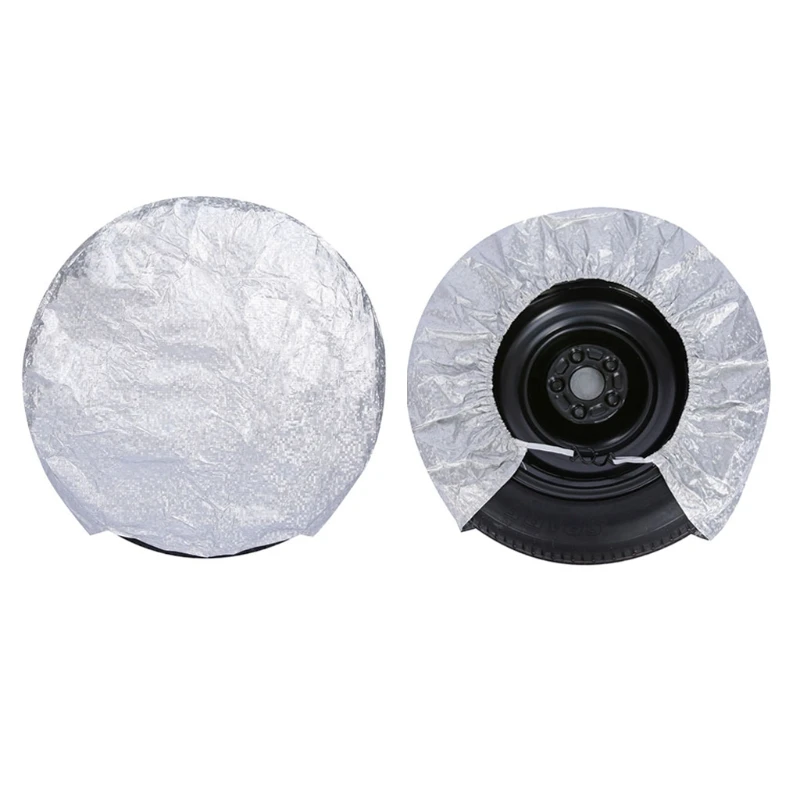 

4Pcs/set Waterproof Sun Rain Frost Snow Protector Car Tire Covers Wheel Protector Aluminum Film Wheel Protective Cover Wholesale