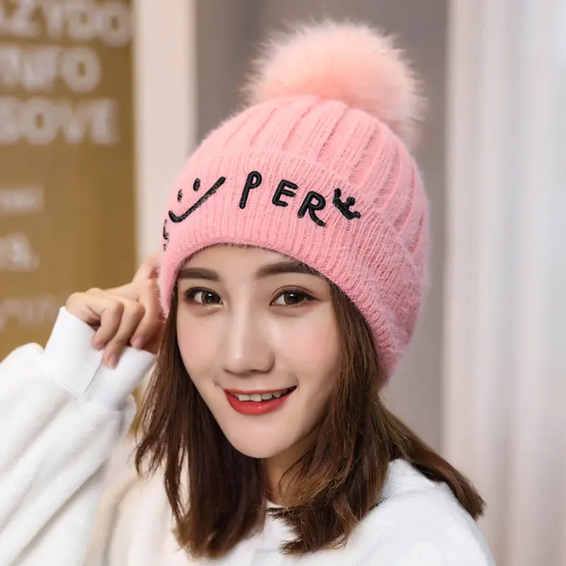 Осенняя и зимняя Корейская версия дикого колледжа вязанная шапка женские