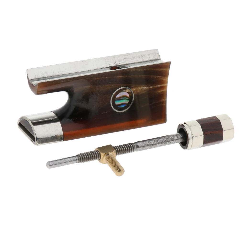 Скрипка лук лягушка винт сделанный из бычьей рога дерева и красочные оболочки