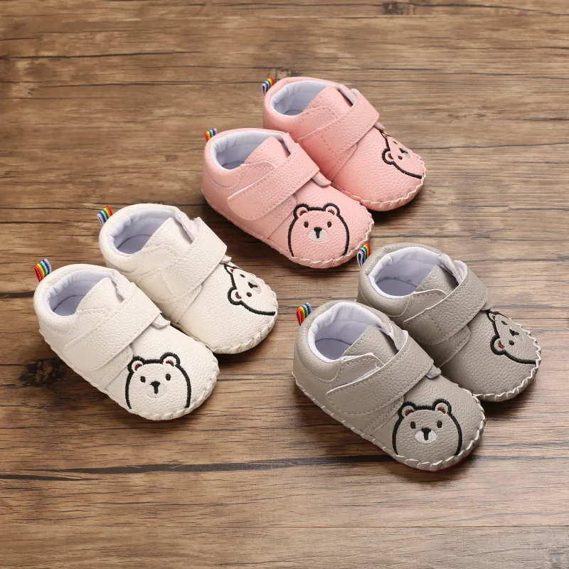 

Soft Leather Baby Moccasins Shoes Newborn Rubber Sole First Walkers Boys Toddler Shoes Infant Girls Anti-slip Prewalkers