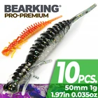 Мягкие приманки BEARKING Larva, 5 см, 1 г, 10 дюймов, искусственная силиконовая рыболовная приманка для ловли окуня, щуки, гольяна, плавающая приманка для джиггинга, пластиковые приманки, червь