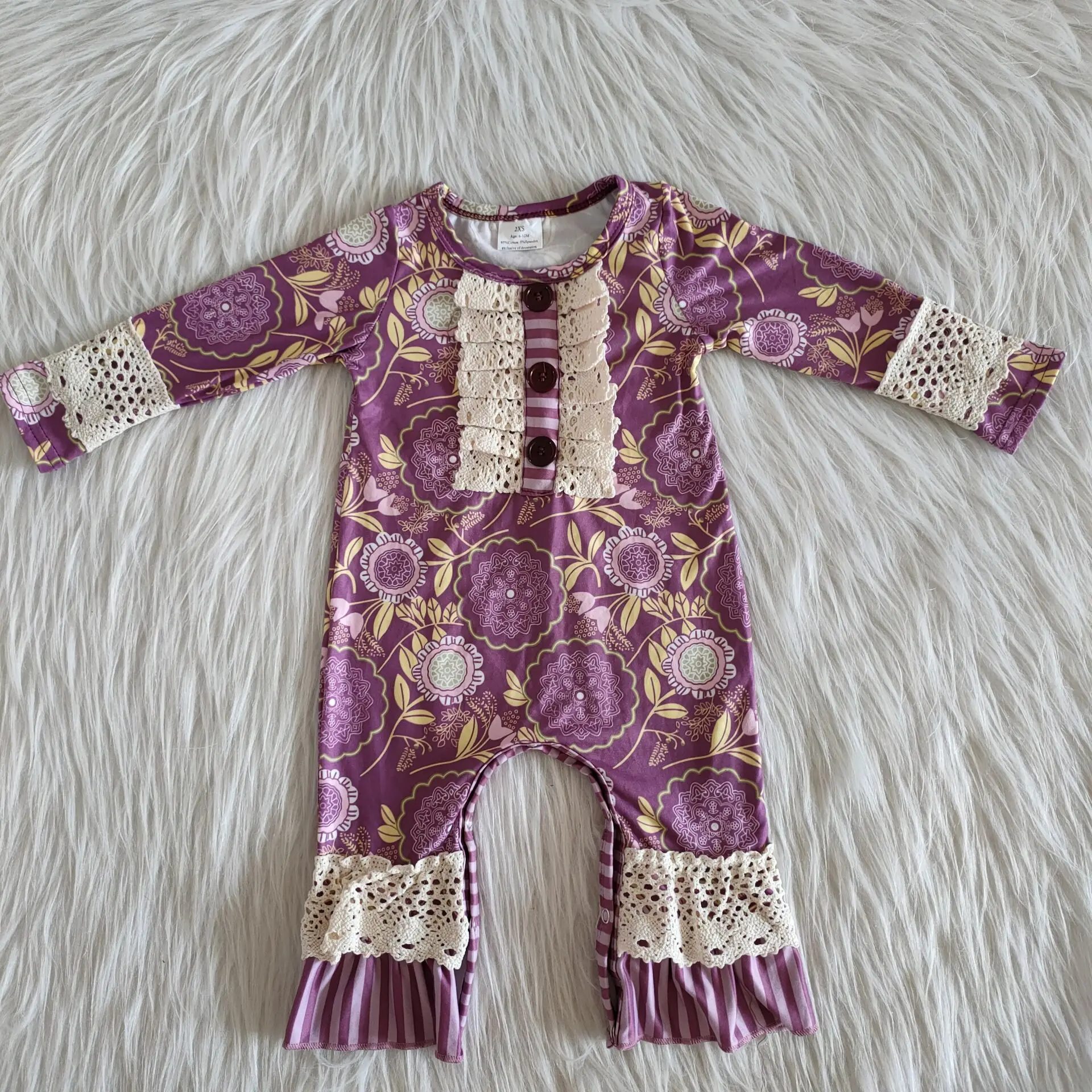 

Newborn Jumpsuit Floral Print Autumn Baby Girls Long Sleeves Rompers Baby Clothes For Outfits Infant Wear