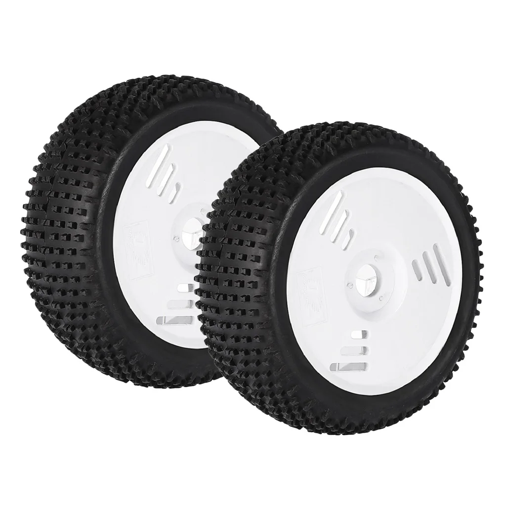 1 Pair RC 1:8 Off-Road Car Tire with Wheel Rim for VP-PRO ZDRacing HPI FS White+Black | Parts &amp Accs
