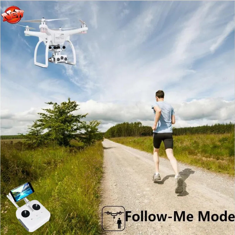 Двойной GPS авто следуй за мной бесщеточный WIFI FPV Радиоуправляемый квадрокоптер