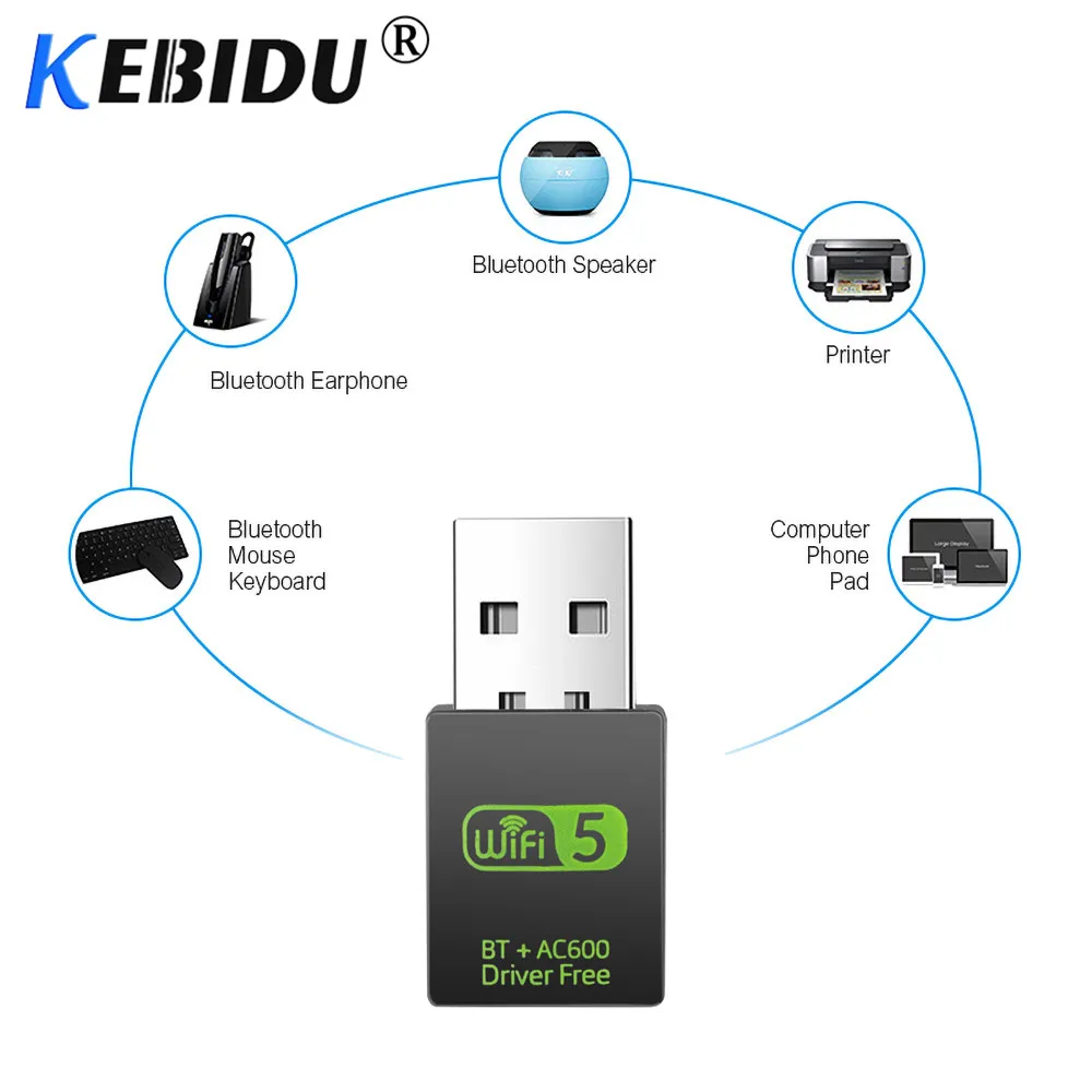 Kebidu беспроводной Bluetooth адаптер WiFi USB сетевой приемник 2 4G V4.0 сетевая карта